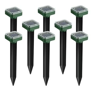 8 pack mole repellent solar powered solar mole repellent ultrasonic vole groundhog repellent outdoor waterproof sonic repellent spikes drive away burrowing animals from lawns and yard