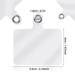 Cobee Universal Phone Tether Tab, Phone Lanyard Replacement Patches with Metal Ring Cell Phone Lanyard Tether Phone Case Lanyard Compatible with Cellphone Pads for Safety Drop Protection(8pcs, White)