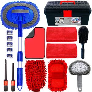 lianxin car interior cleaning kit - car cleaning kit &amp- car wash kit-car wash cleaning tools kit with car wash brush mop and microfiber towels