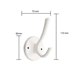 KAKKOII Wall Hooks, Coat Hooks, Towel Hooks, Rustproof Bathroom Hooks, Coat Hanger Wall Mount for Purse Clothes Jacket Backpack Entryway, 4 Pack(White)