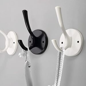 KAKKOII Wall Hooks, Coat Hooks, Towel Hooks, Rustproof Bathroom Hooks, Coat Hanger Wall Mount for Purse Clothes Jacket Backpack Entryway, 4 Pack(White)