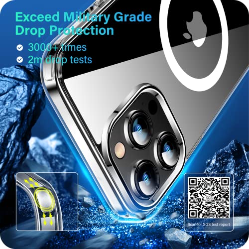 Meifigno Clear Magnetic Case Designed for iPhone 14 Pro Max, [Military Grade Protection & Compatible with MagSafe], Hard PC with Soft Edges, Designed for iPhone 14 Pro Max 6.7"-Crystal Clear