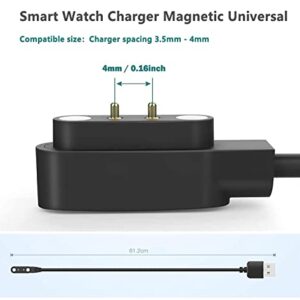 Aliwisdom Smart Watch Universal Charger Magnetic, Smartwatch Accessories 2 Pin Magnetic Suction Replacement Charger for Smart Watch/Fitness Tracker, Cable Contact pin spacing Compatible 4mm