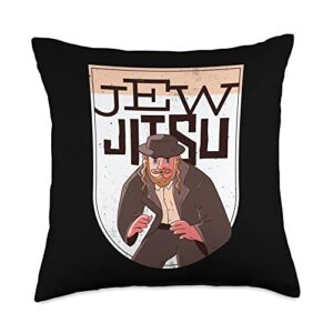 jewish mma jew jitsu joke co. inc. jewish mma jew jitsu joke throw pillow, 18x18, multicolor