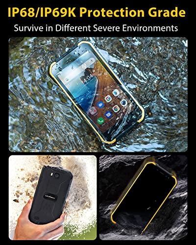 Ulefone Rugged Smartphone Unlocked, Armor X6 Pro(2022) IP69K Waterproof Phone, Android 12 8GB+32GB, 13MP+5MP, 5.0 inch, 4000mAh Battery, Global Dual 4G, NFC, Face ID Compass+GPS Shockproof (Orange)