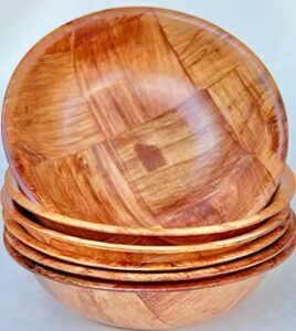 united brands usa wood wooden salad bowl set (6 inches)