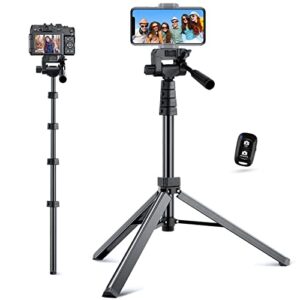 aureday selfie stick phone tripod&monopod, 67'' detachable cellphone tripod stand with 360° rotatable pan head, tripod for iphone&android phone, portable phone stand for recording/photography/make-up