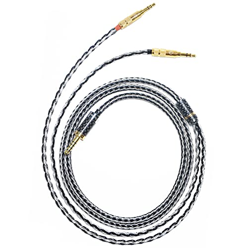 GUCraftsman 16 Strands 7N Single Crystal Copper/Silver Mixed Headphones Replacement Cables 4Pin XLR/2.5mm/4.4mm Balance for HIFIMAN HE1000SE HE5SE HE6SE SUSVARA Ananda Arya SUNDARA (4.4mm Plug)