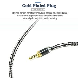 GUCraftsman 16 Strands 7N Single Crystal Copper/Silver Mixed Headphones Replacement Cables 4Pin XLR/2.5mm/4.4mm Balance for HIFIMAN HE1000SE HE5SE HE6SE SUSVARA Ananda Arya SUNDARA (4.4mm Plug)