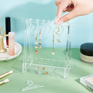 PH PandaHall Earring Holder Stand, Cloth-horse Shape Jewelry Display 52 Holes Dangle Earring Hanging Organizer Acrylic Ear Studs Display Rack for Retail Show Personal Exhibition, 5.14x3.26x5.9inch