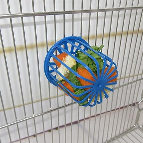 POPETPOP Parrots Feeder Basket-4pcs Plastic Bird Food Fruit Feeding Perch Stand Holder Fruit Vegetable Holders Hanging Basket Container Foraging Toys Birdcage Accessories for Pet Bird Supplies