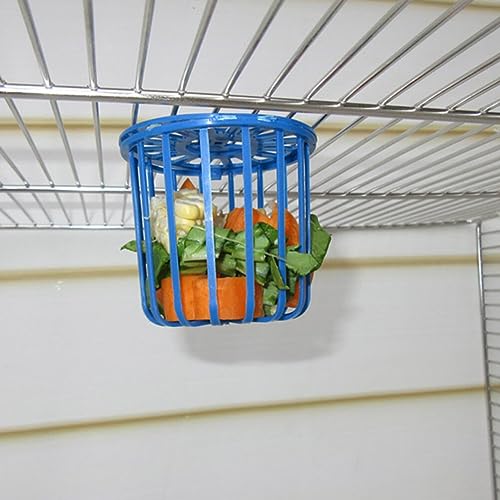 POPETPOP Parrots Feeder Basket-4pcs Plastic Bird Food Fruit Feeding Perch Stand Holder Fruit Vegetable Holders Hanging Basket Container Foraging Toys Birdcage Accessories for Pet Bird Supplies