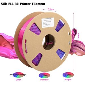 Nswern Silk Magic PLA 3D Printer Filament, Tri-Color Silk Shiny Filament Color Change Material 1.75mm +/- 0.02mm,1 kg/Cardboard Spool