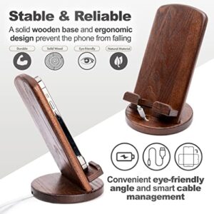 TESLYAR Wooden Cell Phone Stand Holder Portable Nightstand Organizer Men Husband Wife Anniversary Dad Birthday Purse Father Graduation Male Travel Idea Gadgets