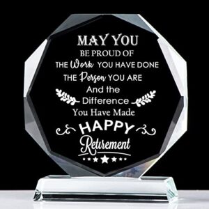 ywhl retirement gifts for men women 2023 happy retirement gifts crystal keepsakes retired plaque gifts for retiree teacher police firefighter nurse coworker doctor friends