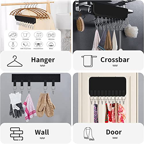 QH7 Cap Organizer Hanger, Hat Holder, Hat Organizer Change Your Ordinary Hanger to Cap Organizer Hanger,Multifunctional Nail Free Key Holder for Wall, Necklace Holder,Room Closet, Wardrobe