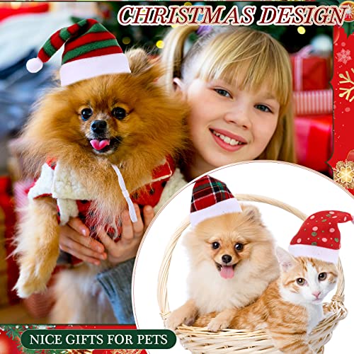 24 Pieces Dog Santa Hat Cute PET Santa Hat Costume Santa Hat for Cat Christmas Hat for Cat Holiday Party Costumes for Cats Dogs Pets Puppies Christmas Party Outfit Supplies (Mixed Pattern)