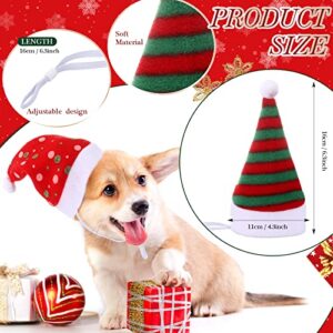 24 Pieces Dog Santa Hat Cute PET Santa Hat Costume Santa Hat for Cat Christmas Hat for Cat Holiday Party Costumes for Cats Dogs Pets Puppies Christmas Party Outfit Supplies (Mixed Pattern)