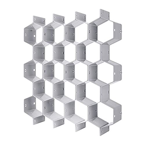 Honeycomb Adjustable Drawer Organizer for panties underwear socks compartment drawer storage plastic finishing box lattice Drawer divider 8 pieces（GREY)