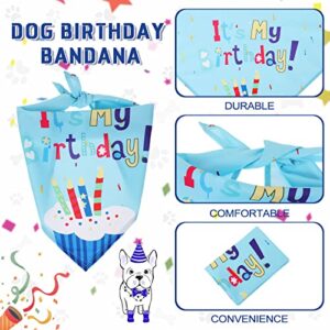 Dog Birthday Party Supplies Birthday Boy Girl Cake Bandana Triangle Scarf Clothes Shirt Cute Dog Hat Dog Bow Tie Collar with 0-8 Numbers for Dog Puppy 1st Birthday Party Outfit(Cute Style)