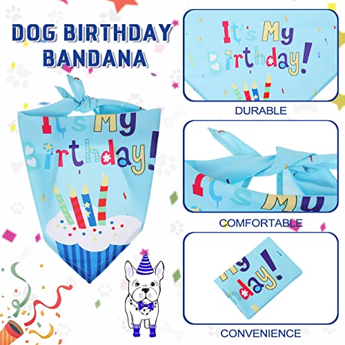 Dog Birthday Party Supplies Birthday Boy Girl Cake Bandana Triangle Scarf Clothes Shirt Cute Dog Hat Dog Bow Tie Collar with 0-8 Numbers for Dog Puppy 1st Birthday Party Outfit(Cute Style)