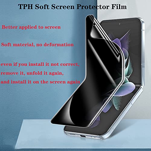 3 Pack Privacy Screen Protector Compatible with Samsung Galaxy Z Flip 4 5G 2022,Anti-Peep 1PCS Outside Screen Protector+1PCS Inside Screen Protector+1PCS Side Protector Film For Z Flip 4 5G Smooth