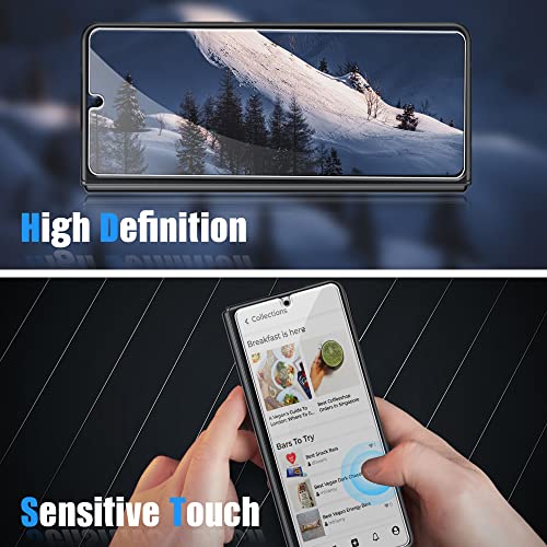 AACL [3 Pack Galaxy Z Fold 4 Screen Protector Tempered Glass [Front Screen Only]+ [2 Pack] Camera Lens Protector for Samsung Galaxy Z Fold 4 5g,Anti Scratch,Hd Clear,Bubble Free [Case Friendly]