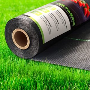 garden weed barrier landscape fabric heavy duty, woven ground cover weed barrier, black mulch for landscaping fabric, weed control fabric mat for garden beds, landscaping, driveway 1.3x100ft