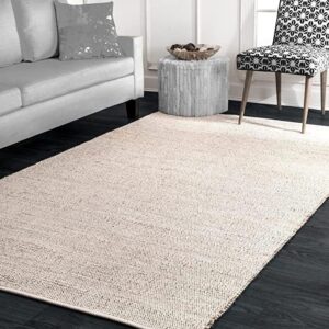 s & l homes jute cotton hand woven natural farmhouse area rug for living room - rustic vintage bohemian décor - (8' x 10' natural)