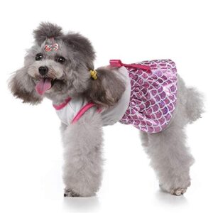 MSNFOASM Pet Clothes Dog Cat Tutu Dress Skirt for Dog Girl Boy Xmas Pet Costumes for Christmas Thanksgiving Holiday(Pink Mermaid,M)