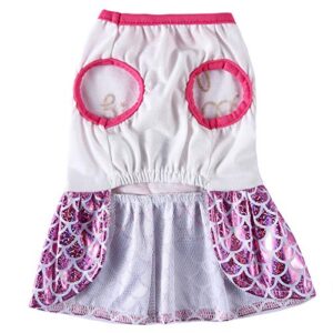 MSNFOASM Pet Clothes Dog Cat Tutu Dress Skirt for Dog Girl Boy Xmas Pet Costumes for Christmas Thanksgiving Holiday(Pink Mermaid,M)
