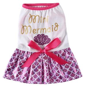 MSNFOASM Pet Clothes Dog Cat Tutu Dress Skirt for Dog Girl Boy Xmas Pet Costumes for Christmas Thanksgiving Holiday(Pink Mermaid,M)