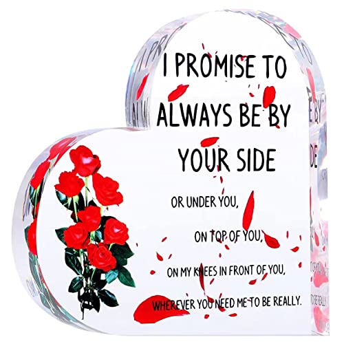 Acrylic Heart Gift for Lover Romantic Plaque Inspirational Quotes Gift for Wedding Birthday Anniversary Table Decoration (love)