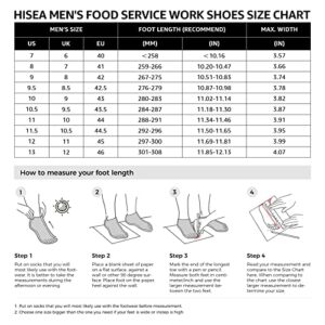 HISEA Non Slip Shoes for Men Slip Resistant Work Shoes Men's Food Service Chef Nursing Walking Shoes for Kitchen Restaurant Size 10.5 Black