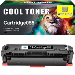 cool toner compatible toner cartridge replacement for canon 055 055h mf743cdw toner for canon imageclass mf741cdw mf746cdw mf745cdw mf743 lbp664cdw printer (black, with chip, 1-pack)