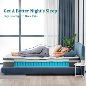 TeQsli Full Mattress, 12 Inch Gel Memory Foam Hybrid Mattress in a Box, Medium Firm Pocket Innerspring Mattress for Pressure Relief & Cooling Sleep, CertiPUR-US Certified, 10-Year Support (TSA30F-US)