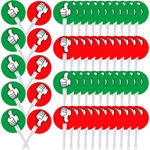50 pack thumbs up thumbs down classroom voting paddles handy teacher classroom event supplies plastic thumbs up sign green red yes or no paddles true false paddles for school classroom student
