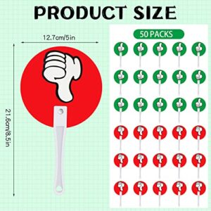 50 Pack Thumbs up Thumbs Down Classroom Voting Paddles Handy Teacher Classroom Event Supplies Plastic Thumbs up Sign Green Red Yes or No Paddles True False Paddles for School Classroom Student