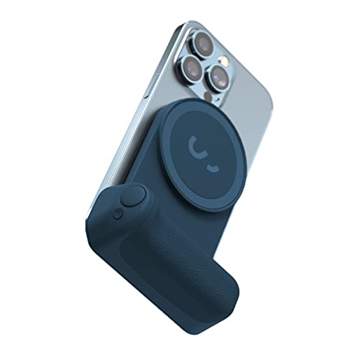 ShiftCam SnapGrip - Mobile Battery Grip with Wireless Shutter Button - Magnetic Mount Snaps on to Any Phone - Built in Powerbank with Qi Wireless Charging - Tabletop Dock | Abyss Blue