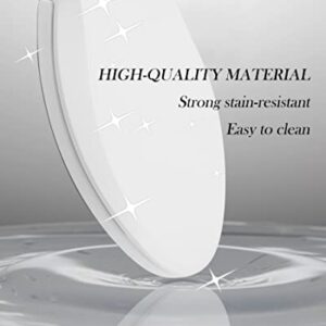 Toilet Seat Elongated, Toilet Cover, Quiet and Soft Close, Easy to Install and Remove, Ergonomic Design,Polypropylene(Plastic), White, for Elongated Oval Toilets (Long Hinge Frame)