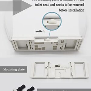 Toilet Seat Elongated, Toilet Cover, Quiet and Soft Close, Easy to Install and Remove, Ergonomic Design,Polypropylene(Plastic), White, for Elongated Oval Toilets (Long Hinge Frame)