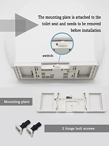 Toilet Seat Elongated, Toilet Cover, Quiet and Soft Close, Easy to Install and Remove, Ergonomic Design,Polypropylene(Plastic), White, for Elongated Oval Toilets (Long Hinge Frame)