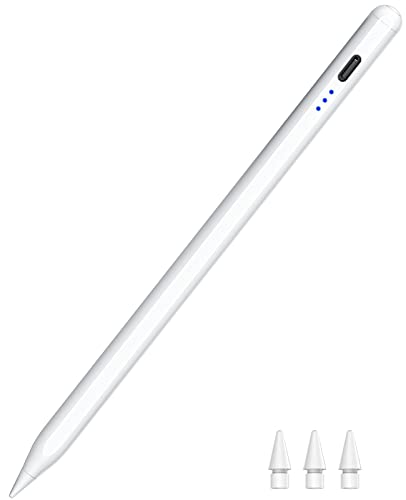 Stylus Pen for ipad 2018-2023, HATOKU Quick Charging Pencil for ipad with Tilt Sensitivity & Palm Rejection, Magnetic Pen for ipad Air 3/4/5, ipad Mini 5/6, ipad 6-10 Gen, ipad Pro 11''/12.9" (White)