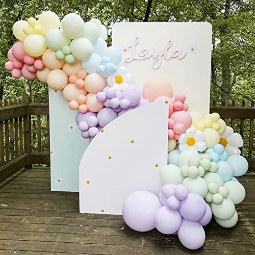 139 Pack Daisy Balloon Garland Arch Kit, DIY Groovy Daisy Flower Pastel Balloons Garland for Baby Shower Wedding Birthday Party Decorations Backdrop Photography Props