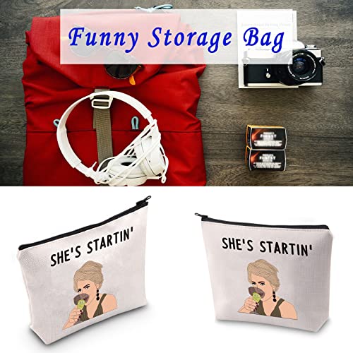 LEVLO Funny Housewives Gifts She's Startin' Makeup Bags Housewives Party Gifts(She's Startin)