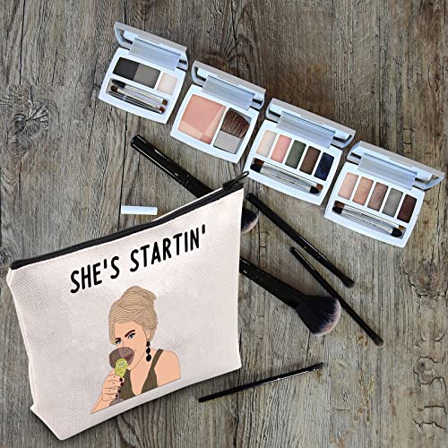 LEVLO Funny Housewives Gifts She's Startin' Makeup Bags Housewives Party Gifts(She's Startin)