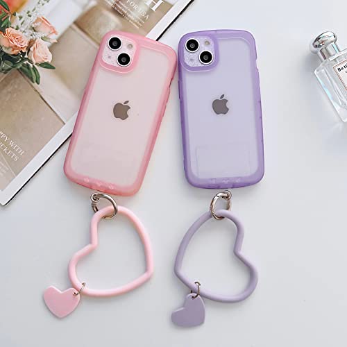 Naiadiy Silicone Heart Loop Phone Lanyard, Cell Phone Hand Wrist Lanyard Strap with Key Chain Holder, Universal for Phone Case Anchor Fit All Smartphones-Black