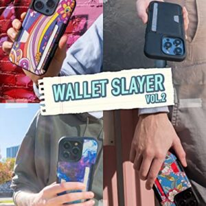 Smartish iPhone 14 Pro Wallet Case - Wallet Slayer Vol. 2 [Slim + Protective] Credit Card Holder with Kickstand - Black Tie Affair