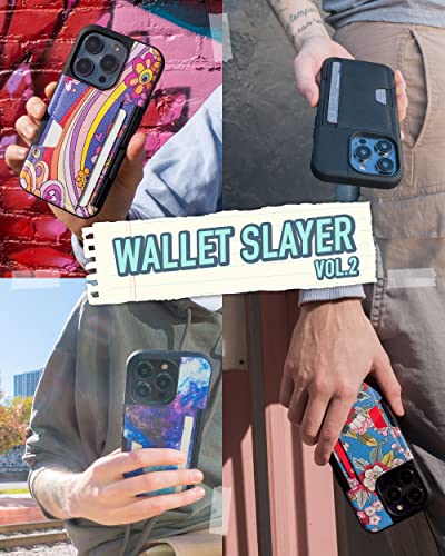 Smartish iPhone 14 Pro Wallet Case - Wallet Slayer Vol. 2 [Slim + Protective] Credit Card Holder with Kickstand - Black Tie Affair