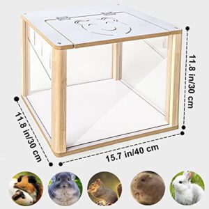 Chngeary Hamster Cage with Transparent Walls, Small Animal Cage Can Observe Pets in Time, Hamster Landscaping House for All Hamsters, Rats, and Other Small Animals of Similar Size